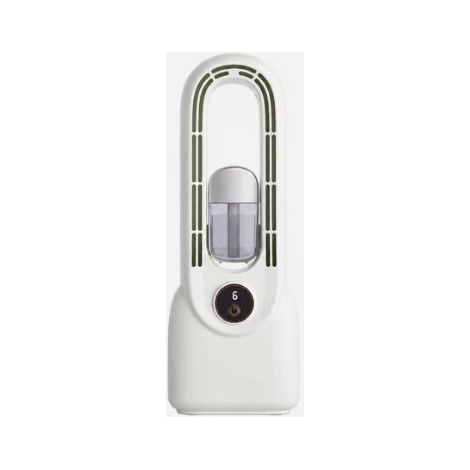 Ventilateur sans pales avec brumisateur USB rechargeable, humidificateur d'air portable pour maison, bureau et dortoir, modèle blanc-lsw