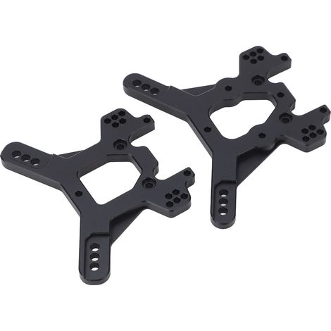 Lot de 2 supports d'amortisseurs RC TKR5401 avant et arrière en alliage d'aluminium, de rechange pour voiture télécommandée TEKNO ET48.3, noir. (1/5)