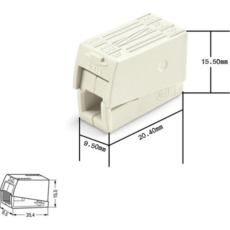 100 TERMINALS FOR LIGHTING 3 INPUTS 0.5-2.5MM² - 224-112