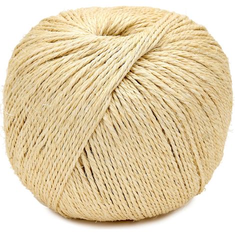 Ficelle Sisal Naturel 3mm ±385m en Pelote 2kg Corde Jardin, Bricolage, Emballage, DIY, Naturelle (1/3)