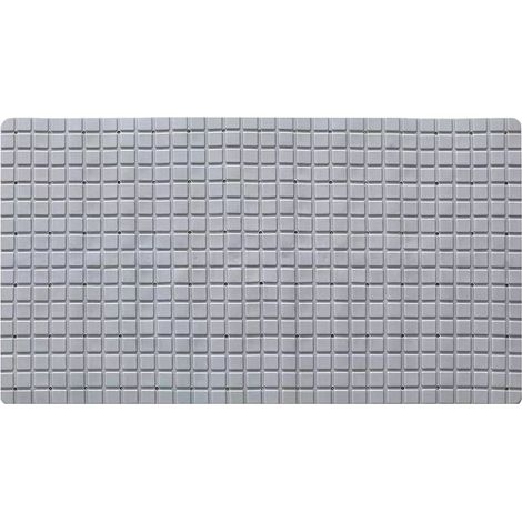Non-slip shower mat 38x71 cm, bath mat with suction cup drainage hole, suitable for bath and shower, long anti-mold mat, gray (1/5)