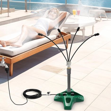 Brumisateurs sur pied pour terrasse extérieure,système de refroidissement par brumisation portable amélioré(8m)brumisateur sur pied
