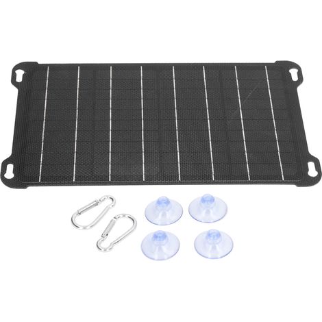 Ortviai Panneau Solaire Portable 15 W en Silicium Monocristallin avec Double Port USB pour Randonnée et Camping (1/5)