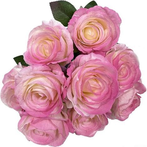 Bouquet de roses artificielles à 9 têtes de 45,7 cm, bouquets de roses artificielles vintage en soie pour décoration de mariage, maison, table, cuisine, bureau, jardin, plantes de verdure (1/5)