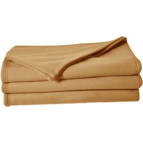 Couverture - Microfibre - Sable - 210 x 230 cm - Douce et légère - Antipeluches (1/2)