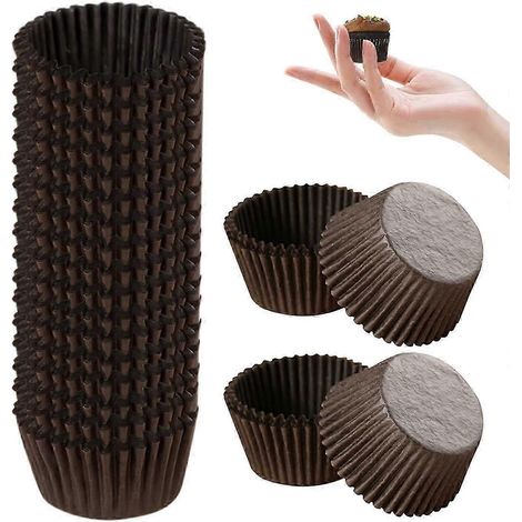 1000 caissettes en papier brun pour mini-gâteaux, tartelettes aux œufs, biscuits et autres desserts. Moules ronds spéciaux pour la cuisson, muffins et chocolats. (1/5)
