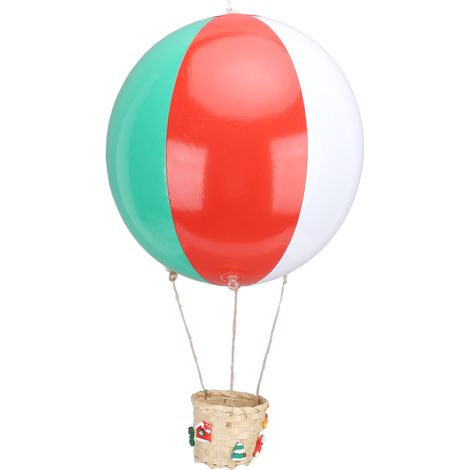 Heißluftballon mit Weidenkorb, bunte PVC-Hängeornamente zur Weihnachtsdekoration (1/5)