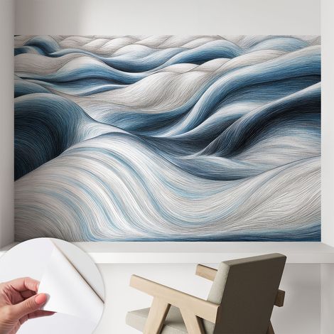 Papier peint autocollant avec imprimé pour cuisine facile à appliquer pour mur a motif Vagues douces 104x70 cm (1/5)