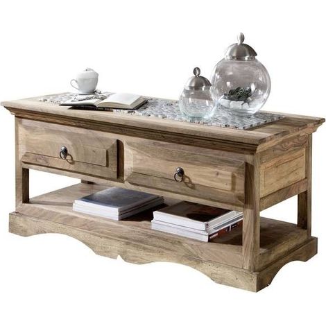 Couchtisch Sheesham 110x50x50 grau geölt LEEDS 44