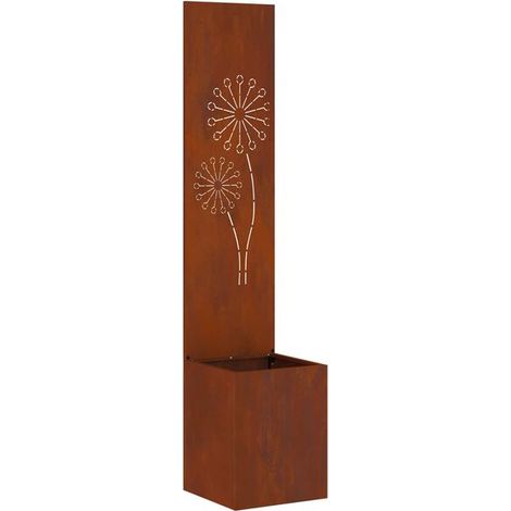Paravent de jardin couleur rouille 32 x 32 x 150 cm (1/5)