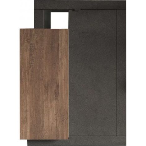 Mobile TV 1 porta 2 cassetti, collezione DOMI, grigio antracite/quercia scura, per soggiorno design