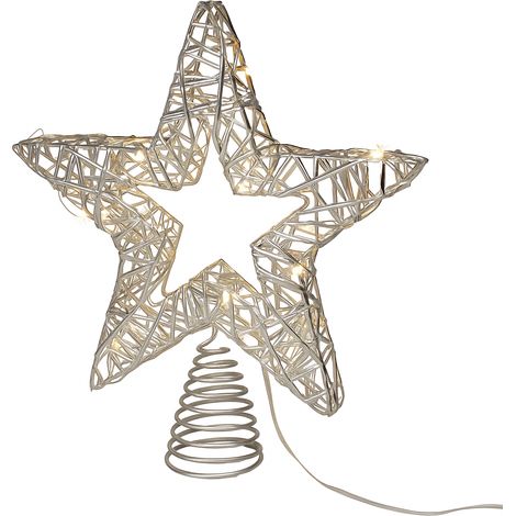 Puntale decorativo stella a batteria con luci Led per decorazione natalizia (1/3)