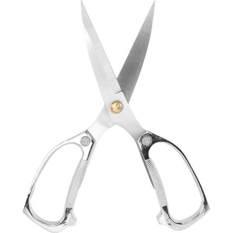 Forbici da cucina multifunzionali in acciaio inox per cucinare e grigliare, ideali per pollame, pesce, carne e ossa. Colore argento. (1/5)