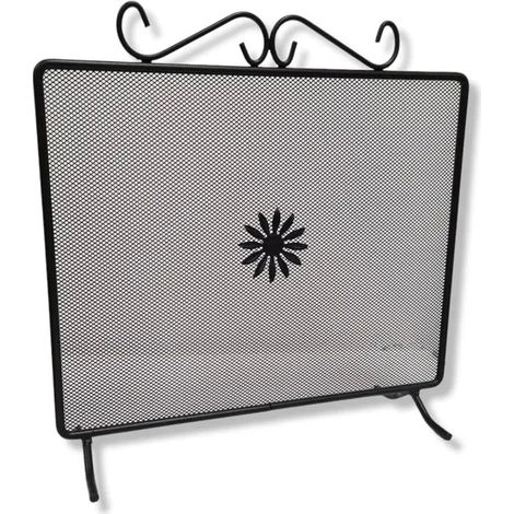 Parascintille fisso caminetto ferro battuto verniciato 60x50 cm schermo protettivo camino sicurezza casa (1/4)