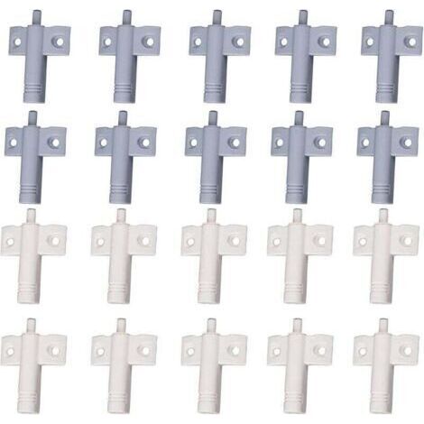 Lot de 20 amortisseurs de porte de cuisine en ABS haute résistance recyclable pour réduire le bruit pour bureau/armoire/tiroir et porte (blanc + gris) (1/4)