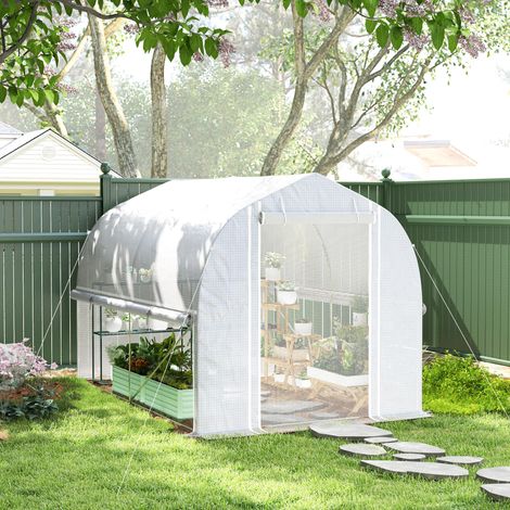 Invernadero túnel de jardín con ventana y puerta OKMYHOME (1/4)