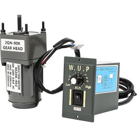 Motoriduttore e regolatore di velocità, motoriduttore 220V AC, bassa velocità, coppia elevata, con regolatore di velocità per linea di produzione (6W 90K)
