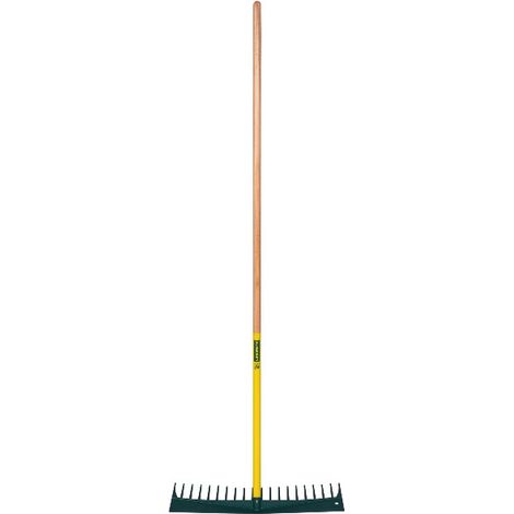 Leborgne – Râteau polymère 60 cm – Manche en bois PEFC – Angulation optimisée pour tirage – Dents renforcées pour ramassage efficace
