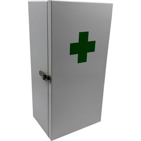 Pratico armadietto dei medicinali da appendere 42 x 21 x 15,5 cm con 3 scomparti design sobrio in ferro bianco 130017900
