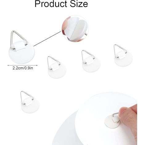 30 Pièces Crochet Adhésif Tableau, Accroche Tableau Adhesif, Accroche Assiette Murale, Porte Assiette Murale, Crochet Adhesif Mural Tableau, Supports d'Assiettes pour Murs Petits (1/3)