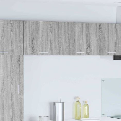 Hängeschrank mit Tür 2 pcs Grau Sonoma und Weiß 50 x 31 x 40 cm