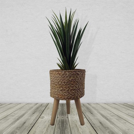 Woven Effect Composite Planter with Stand (1/4)