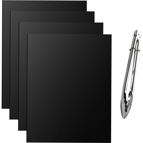 4 Tapis De Cuisson, Anti-adhérent, Découpable, 50x40cm, Pour Barbecue Gaz Charbon Electrique
