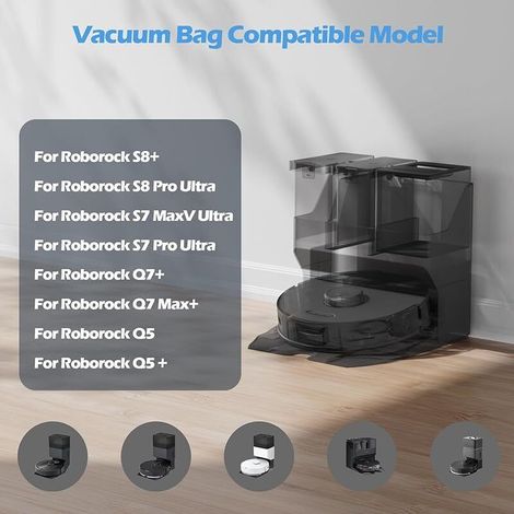 16 Staubsaugerbeutel, kompatibel mit Roborock S8 Pro Ultra, S8+, S7 Pro Ultra, S7 MaxV Ultra, Q7+, Q7 Max+, Q5+, Q5, 3-Liter-Staubbeutel mit großem Fassungsvermögen, Ersatzteile für Staubsauger (1/5)