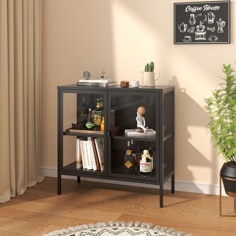 Vitrina Borshavisa con 2 puertas acero 80x80x35cm Transparente