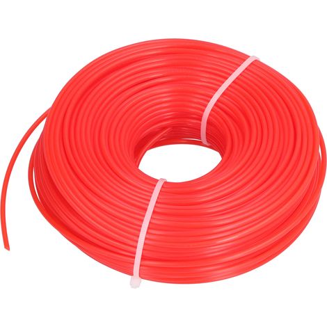 Fil de rechange pour coupe-bordures, haute flexibilité, installation facile, résistant à l'usure, corde de coupe en nylon rouge de 2,7 pouces de diamètre. (1/5)