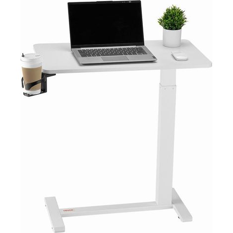 Pour ordinateur portable, table d'appoint pour maison et bureau, avec 4 roulettes dissimulées et plateau inclinable (1/5)