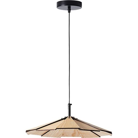 Suspension luminaire moderne en bois clair, lampe suspendue à montage manuel pour salon, salle à manger, cuisine