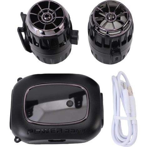 Ventilateurs de cou portables à double turbine haute vitesse, silencieux, rechargeables, grande capacité, avec batterie externe. Ventilateurs de taille pour l'extérieur. (1/5)