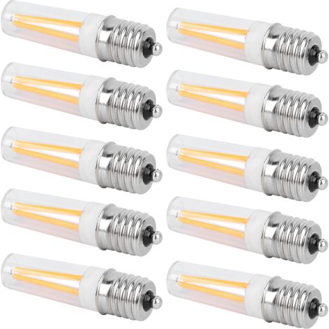 10 Ampoules E17 Long Filament 3W Blanc Chaud 110V pour Lustre Lampe Plafond Lampe de Table (1/5)