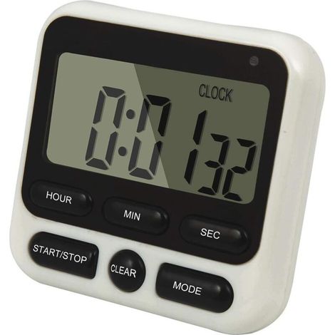 Large LCD digital kitchen timer, countdown timer, alarm clock, 24-hour magnetic (1/5)