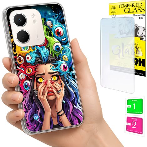 Coque pour Oppo A5X, coque arrière avec protection photo et verre trempé 9H (1/5)
