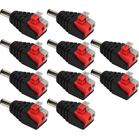 Lot de 10 connecteurs BNC mâles pour câble coaxial, terminal pour caméra de surveillance vidéo, adaptateur RCA et prise AV. (1/5)