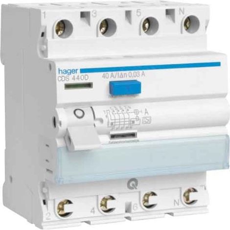 HAGER CDS425D FI-SCHALTER 4P 6KA 25A 30MA TYP A QC