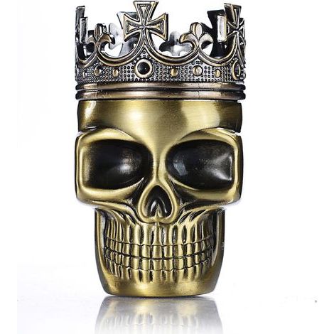 Grinder King Skull Age Crowned King Skull Pollen Crusher for Spice,Coffee,Herb Spices (Bronze)