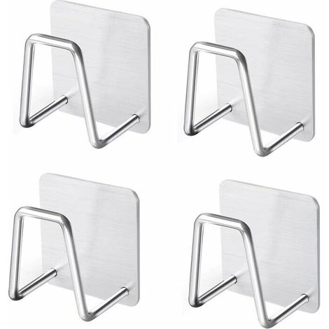 4 Pcs Porte Éponge,Support Évier De Cuisine, Support Eponge Acier Inoxydable Outil de Cuisine Porte Éponge pour éPonges, Lave-Vaisselle, Brosses à Vaisselle, Boules De Bain (1/5)