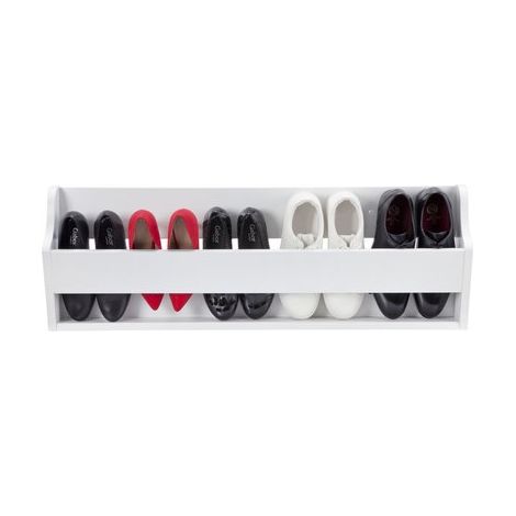 Richmond Shoe Rack + Storage Organiser // Wall-Mounted // White Wood (1/5)