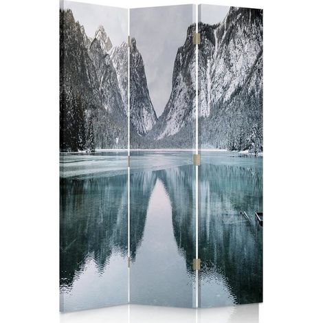 Paravento bilaterale 360, Superficie di un lago di montagna - 110x170 (1/5)