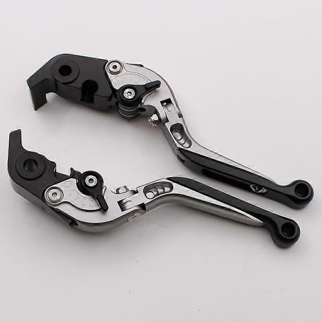 Poignée de frein, d'embrayage et de klaxon modifiée, levier CNC (gris), compatible avec les motos Ducati MONSTER 1200. (1/4)