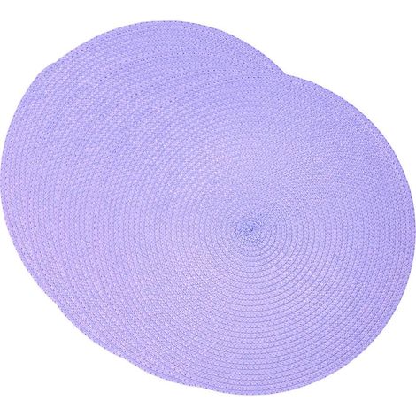 Lot de 4 sets de table ronds en plastique tissé 38 cm élégants et pratiques Violet clair'Violet Clair'Violet Clair'- (1/3)