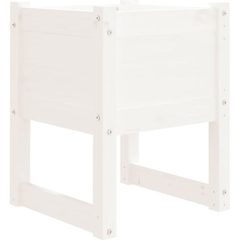 Vassoio per fioriera aiuola rialzata piante fiori terrazza giardino 40 x 40 x 52,5 cm legno massiccio di pino bianco 020037574