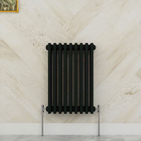 SKY Bathroom 600x425mm 3 Column Radiator Horizontal Black Traditional Column Radiator