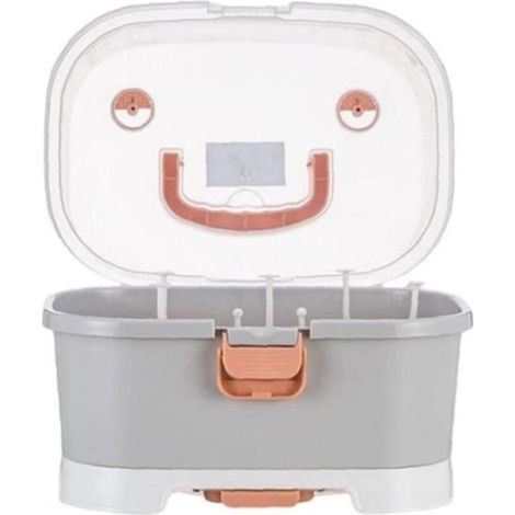 BPA-Free Baby Bottle Storage Box - Grey - 35x27x24.5 cm - Practical Design - PP Material (1/4)