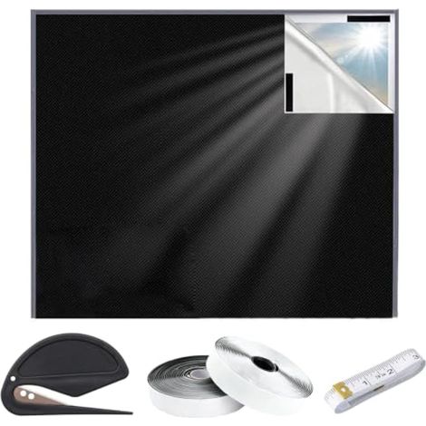 Store Occultant Fenêtre sans Perçage Tissu Isolation pour Fenêtre de Toit, Protection Solaire Film Occultants Fenetre Portable pour Bébé Chambre (145 100CM) (1/5)