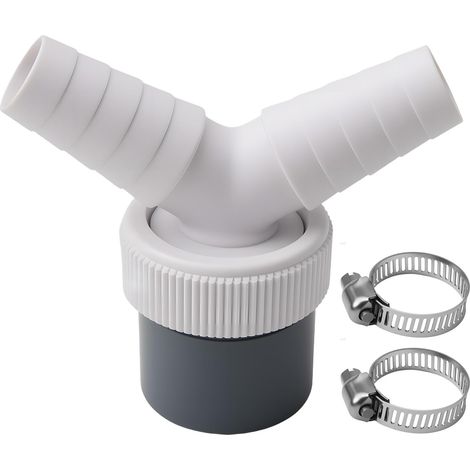 Adattatore di scarico a Y per lavatrice, per tubi di scarico con diametro di 40 mm e diametro di ingresso da 3/4" a 7/8", inclusa fascetta stringitubo. - 40 mm (1/2)