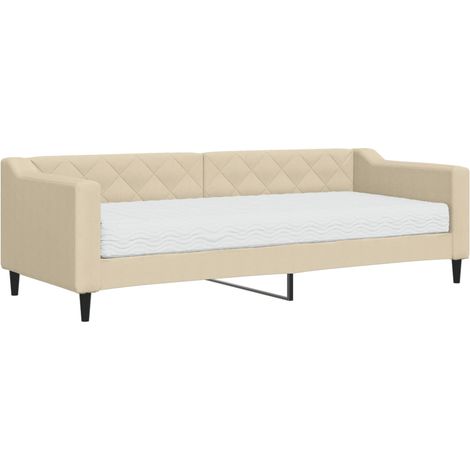 Maison Exclusive - Tagesbett mit Matratze Creme 80x200 cm Stoff